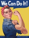 Rosie the Riveter american media icon associated with female defense workers during World War II. A symbol for women in the workfo Royalty Free Stock Photo