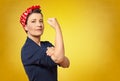 Rosie riveter woman copy space Royalty Free Stock Photo