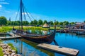 Roskilde, Denmark, June 23, 2022: Reconstructed viking ships at