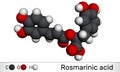 Rosmarinic acid, molecule. It is polyphenol, phenylpropanoid, monocarboxylic acid, non-steroidal anti-inflammatory drug,