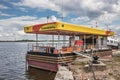 RosNeft filling station for boats at Fort Constantine, Kronshtadt, Russia Royalty Free Stock Photo