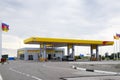 Rosneft gas station on the suburban highway.