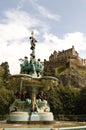 Ross Fountain and Edinburgh Castle in Edinburgh , Scotland Royalty Free Stock Photo