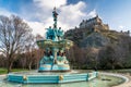 Ross Fountain with Edinburgh Castle Royalty Free Stock Photo