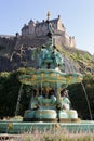 Ross fountain landmark in Pinces Street Gardens. Edinburgh castle, Scotland, September 9 2023 Royalty Free Stock Photo