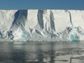 Closeup of the cliffs of the Ross Ice Shelf on the Ross Sea Antarctica