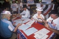 Ross Perot for President petition drive and voter registration, CA Royalty Free Stock Photo