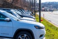 Ross Township, Pennsylvania, USA December 4, 2022 A line of used cars along McKnight Road for sale Royalty Free Stock Photo