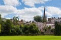 Ross-on-Wye Herefordshire England uk park view towards St Mary`s church landmark