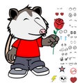 Rosse possum character cartoon kawaii expressions set Royalty Free Stock Photo