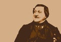 Portrait of the famous Italian musician and composer, Gioachino Rossini.