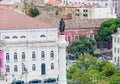 View of Rossio aka Dom Pedro IV Square with Dom Pedro IV monument, Dona Maria II National Theatre in background. Lisbon, Portugal Royalty Free Stock Photo