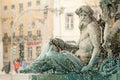 Rossio square fountain in lisbon Royalty Free Stock Photo