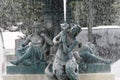 Rossio Square Fountain, Lisbon, Portugal Royalty Free Stock Photo