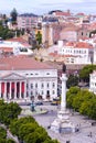 Rossio square with fountain located at Baixa district in Lisbon, Portugal Royalty Free Stock Photo