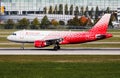 Rossiya Airlines Airbus A319 VP-BNJ passenger plane arrival and landing at Munich Airport Royalty Free Stock Photo