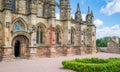 Rosslyn Chapel on a sunny summer day, located at the village of Roslin, Midlothian, Scotland. Royalty Free Stock Photo