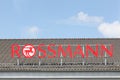 Rossmann logo on a roof