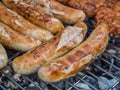 Rostbratwurst on the grill in Germany