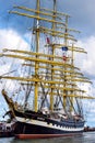 Rostock, Germany - August 22, 2016: Four-masted barque Kruzenshtern.