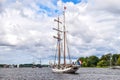 ROSTOCK, GERMANY - AUGUST 2016: two-master sailing ship Royalty Free Stock Photo