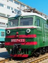 freight mainline two-section electric locomotive at the Rostov Museum of Railway Transport Royalty Free Stock Photo