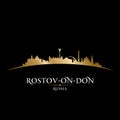 Rostov-on-Don Russia city silhouette black background