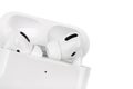 Apple AirPods Pro on a white background. Royalty Free Stock Photo