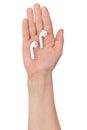 Apple AirPods Pro and AirPods on a white background. Royalty Free Stock Photo