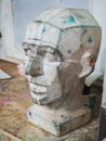 Rostov-on-Don, Russia - February 22, 2020: sculpture of the head of a man - a model for teaching painting