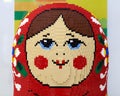 The big doll `Russian Doll` made of Lego bricks