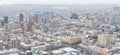 Rostov-on-Don, Russia - January 2019: city center in winter, aerial panoramic view