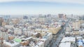 Rostov-on-Don, Russia - January 2019: city streets in winter, panoramic view from above