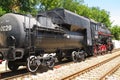 An old steam locomotive of the L-0029 series in Rostov`s Museum of railway transport Royalty Free Stock Photo