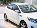 Rostov-on-Don, Russia - July 16, 2020:Self-service car wash, washing white car