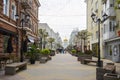 Pedestrians are walking along Soborniy Lane