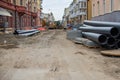 Rostov-on-Don, Russia - May 18, 2018: The Stanislavskogo street under reconstruction. Road works