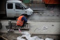 Rostov-on-Don, Russia - May 18, 2018: The Stanislavskogo street under reconstruction. Road works