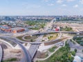 Rostov-on-Don, Russia - May 17, 2018: complex road junction - view from a height