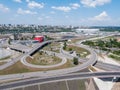 Rostov-on-Don, Russia - May 17, 2018: complex road junction - view from a height