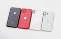 Apple iPhone 11 Red, iPhone 11 Pro silver, iPhone 11 Silver and Apple iPhone XR black