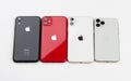 Apple iPhone 11 Red, iPhone 11 Pro silver, iPhone 11 Silver and Apple iPhone XR black