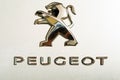 ROSTOV-ON-DON, RUSSIA - 27 OCTOBER 2018: Peugeot logo in brand showroom