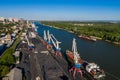 Rostov-on-Don, Russia - 2020: Don river, port, coal loading Royalty Free Stock Photo