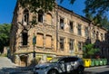 Burnt house architectural monument on the corner of Soborny lane and Donskaya street