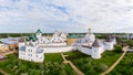 Rostov Kremlin area and Nero lake Popular tourist route Golden Ring of Russia. Panoramic view