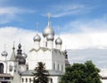 Rostov Kremlin. Domes of the cathedral of the Assumption.