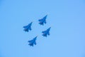 ROSTOV-NA-DONU, RUSSIA - SEPTEMBER 9, 2017: Russian fighter planes at air parade