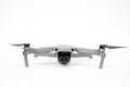 Rostov, Russia - July 22, 2020: Quadcopter DJI Mavic Air 2 with camera and straightened blades on white background, copy Royalty Free Stock Photo