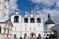 Rostov, Russia - June 10, 2023. Belfry in the Rostov Kremlin. Landmark of the city, ancient architecture